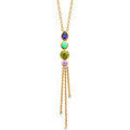 Collier Brillaxis Collier plaqu&eacute; or oxydes multicolores Jaune Grenoble
