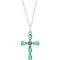 Colliers sur Grenoble : Collier Lotus Collier Silver argent croix vert