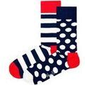 Chaussettes sur Grenoble : Chaussettes Happy socks unisexe Chaussettes Paquet de 2 Classic Crew 2-Pack