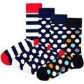 Chaussettes sur Grenoble : Chaussettes Happy socks unisexe Chaussettes Paquet de 4 Classic Crew 2-Pack