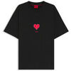 T-shirt HUGO T-Shirt avec motif coeur origami Dalentin noir