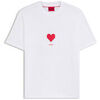 T-shirt HUGO T-Shirt avec motif coeur origami Dalentin blanc