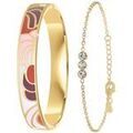 Bracelets Sc Boh&egrave;me B3077-DORE+BS4274-DORE Rose