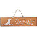 Tableaux, toiles Qualiart Plaque en bois Ocre orange - J'habite chez Mon Chien Grenoble