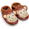 Chaussons b&eacute;b&eacute; Bibalou Koko le Singe Marron