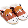 Chaussons b&eacute;b&eacute; Bibalou Perceval le Cheval - fourrure Marron