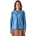 Chemises sur Grenoble : Chemise Daxon by - Blouse col mao denim fluide