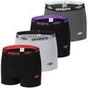 Boxers Umbro Lot de 4 Boxers coton homme uni Noir