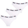Boxers Fila Lot de 3 culottes femme en coton FU6043 couleur Blanche Blanc