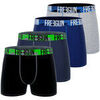 Boxers Freegun Lot de 4 boxers homme en coton Noir