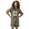 Robe Von Dutch Robe t-shirt femme &agrave; col contrast&eacute; et print en coton Win Vert