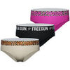 Boxers Freegun Lot de 3 culottes femme en coton Bestial Rose