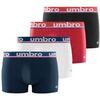 Boxers Umbro Lot de 4 boxers en coton homme Ban Rouge