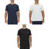 T-shirt Pierre Cardin Lot de 3 T-shirts homme en coton uni col rond imprim&eacute; poitrine Bleu