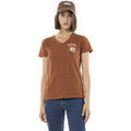 T-shirt Von Dutch T-shirt femme uni col V avec print devant et dos Burn Grenoble