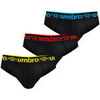 Slips Umbro Lot de 3 slips homme en coton ceinture color&eacute;e Bak Noir