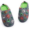 Chaussons enfant Minecraft Character AOP Chaussons mocassins &agrave; enfiler Gris