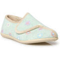 Chaussons Pediconfort Pantoufles &agrave; scratch brod&eacute;es fleurs Vert Grenoble