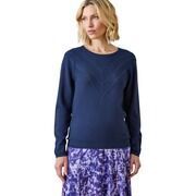Pull Daxon by - Pull maille fantaisie d&eacute;tails rivets Bleu