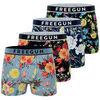 Boxers Freegun Lot de 4 boxers homme en coton Signature Sergio Bleu