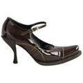 Chaussures &agrave; talons femme sur Grenoble : Chaussures escarpins Prada Talons en cuir verni marron