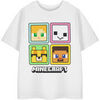 T-shirt enfant Minecraft Squares T-shirt &agrave; manches courtes Blanc
