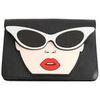Pochette Yazbukey Sac &agrave; bandouli&egrave;re en cuir noir Noir
