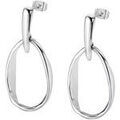 Boucles oreilles Lotus Boucles d'oreilles Style motif ovalis&eacute; ondul&eacute; Blanc Grenoble