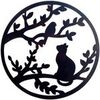 Statuettes et figurines Signes Grimalt Mur D'Oiseaux Et Chat Noir Diam 60 cm. . Maison & D&eacute;co > Statuettes et figurines.