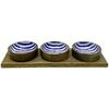 Statuettes et figurines Signes Grimalt Plateau 3 Bols Ray&eacute;s Bleu Diam 35 cm. . Maison & D&eacute;co > Statuettes et figurines.