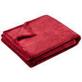 Linge de maison sur Grenoble : Couvertures Stof Plaid polaire doudou rouge 130 � 160 cm Rouge 130x160 cm. . Maison > Couvertures.