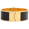 Bracelets Herm&egrave;s Paris Bracelet en cuir noir Noir