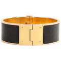 Bracelets sur Grenoble : Bracelets Herm&egrave;s Paris Bracelet en cuir noir Noir