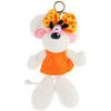 Porte cl&eacute; Kontiki Porte-cl&eacute;s peluche Diddlina en robe orange 15 cm Blanc
