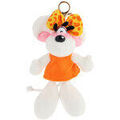 Cadeaux sur Grenoble : Porte cl&eacute; Kontiki Porte-cl&eacute;s peluche Diddlina en robe orange 15 cm Blanc