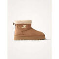 Bottes femme sur Grenoble : Bottines Vanessa Wu Bottines fourr&eacute;es en sherpa &agrave; plateforme Ursula Marron