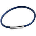 Bracelets Brillaxis Bracelet cuir bleu et acier Grenoble