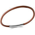 Bracelets Brillaxis Bracelet cuir marron et acier 19 cm Grenoble