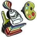 Broches Clj Charles Le Jeune Pin's 3 du peintre Multicolore Grenoble