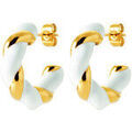 Boucles oreilles Brillaxis Cr&eacute;oles acier dor&eacute; laque blanche Jaune