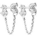 Boucles d'oreille sur Grenoble : Boucles oreilles Brillaxis Boucles d'oreilles chainette argent oxydes