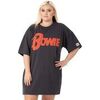Robe courte David Bowie Logo T-shirt oversize &agrave; manches courtes Gris