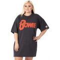 Robes sur Grenoble : Robe courte David Bowie Logo T-shirt oversize &agrave; manches courtes Gris