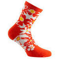 Chaussettes sur Grenoble : Chaussettes Kindy Mi-chaussettes jersey "Big Flowers" Fabrication Fran&ccedil;aise Orange