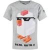 T-shirt enfant Crossy Road Deal With It Chicken Print T-shirt &agrave; manches courtes Gris