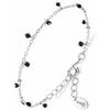Bracelets Orusbijoux Bracelet Argent Petites Goutte Perles Spinelle Noire Argent&eacute;