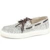Chaussures bateau P448 - Argent&eacute;