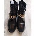 Bottes femme sur Grenoble : Bottines Cosmo Paris Boots noires cuir &agrave; lacets T 38 Noir