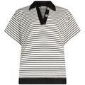 Polo Liu Jo T-shirt &agrave; rayures avec boutons bijou Blanc