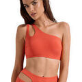 Maillots de bain sur Grenoble : Maillots de bain Lisca Haut maillot de bain brassi&egrave;re asym&eacute;trique sans armatures Orange